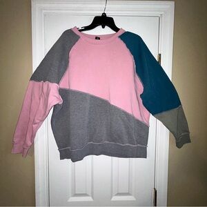 Wild Fable Colorblock Sweater - Pink, Gray, Teal